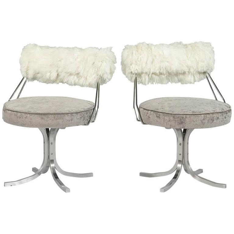 Alpaca Fur Vanity Stool For Sale at 1stdibs