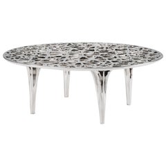 Vintage Sedona Stainless Steel Round Coffee Table by Janne Kyttanen