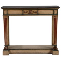 Venetian Console with Original Paint and Dark Marble Top