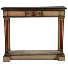 Venetian Console with Original Paint and Dark Marble Top