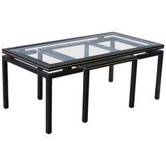 Stunning Black and Gold Coffee 
Side Table by Pierre Vandel, Paris, circa 1980s