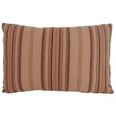 Vintage French Pink and Red Stripes Lumbar Decorative Pillow