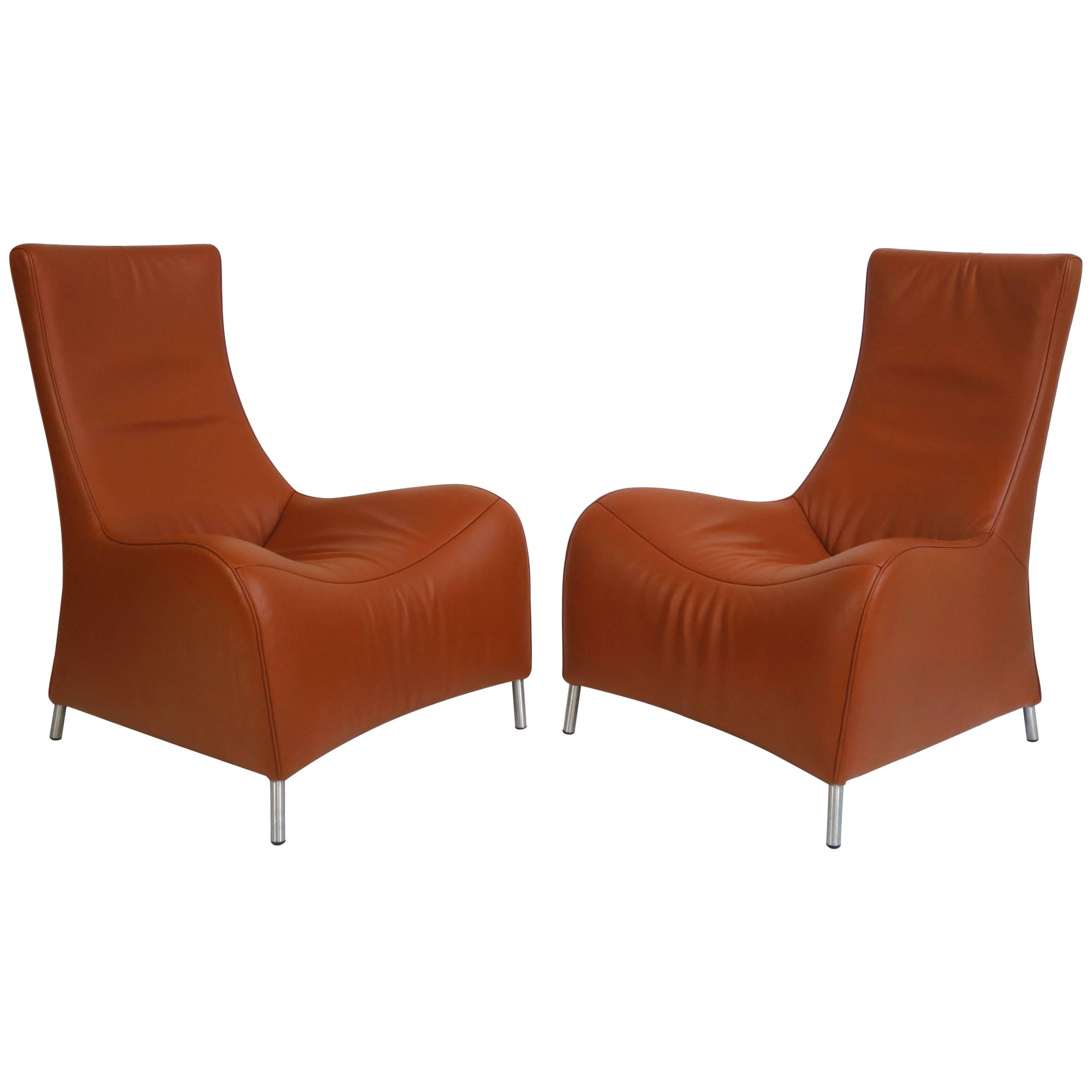 Pair of De Sede DS 264 High Back Lounge Chairs by Matthias Hoffmann For Sale