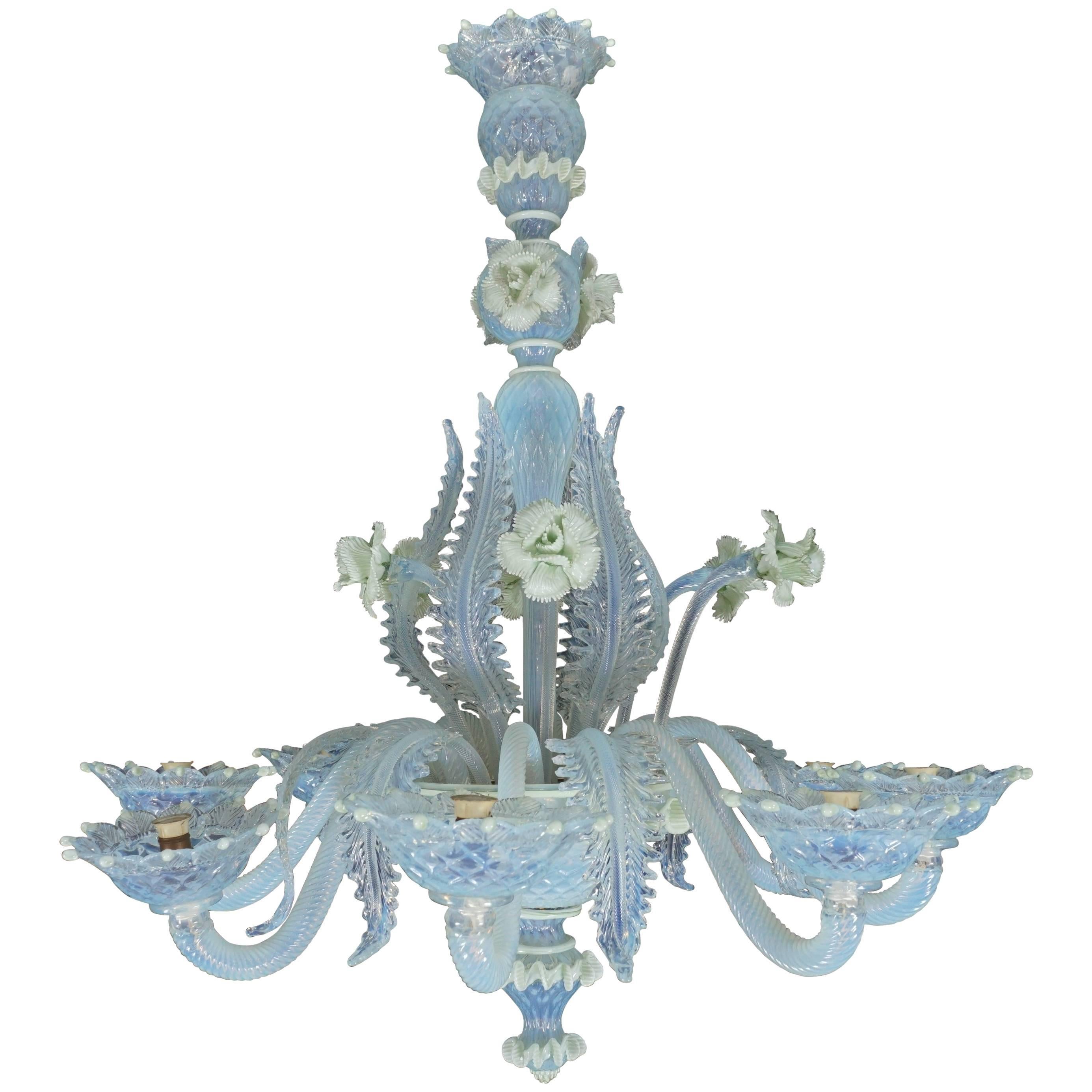 Murano Glass Eight-Arm Chandelier For Sale