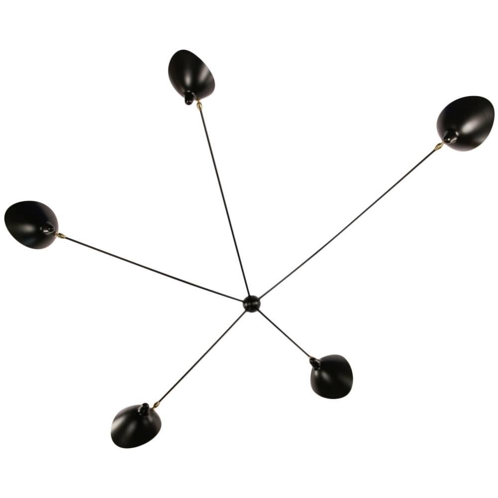Serge Mouille - Spider Sconce with 5 Arms in Black or White For Sale