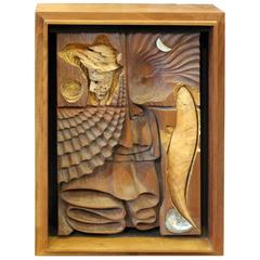 Abstract Composition "Intuition" Wood Construction" Signed Wall Sculpture 6