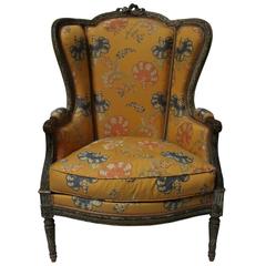 Beautifully Carved, Large Louis XVI Style Bergère with Painted Finish 11