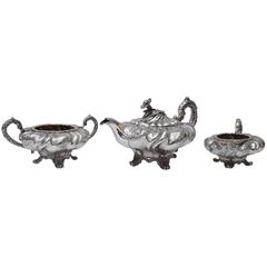 19th Century William IV Charles Emes Three-Piece Silver Tea Set 10