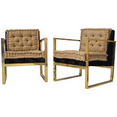 Gorgeous Couple of 1950s Brass Armchairs 5