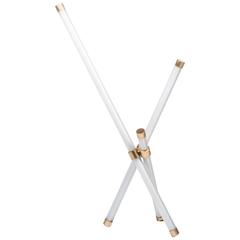 Standing Axis Light Floor Lamp Made from LEDs, Brass and Acrylic 2