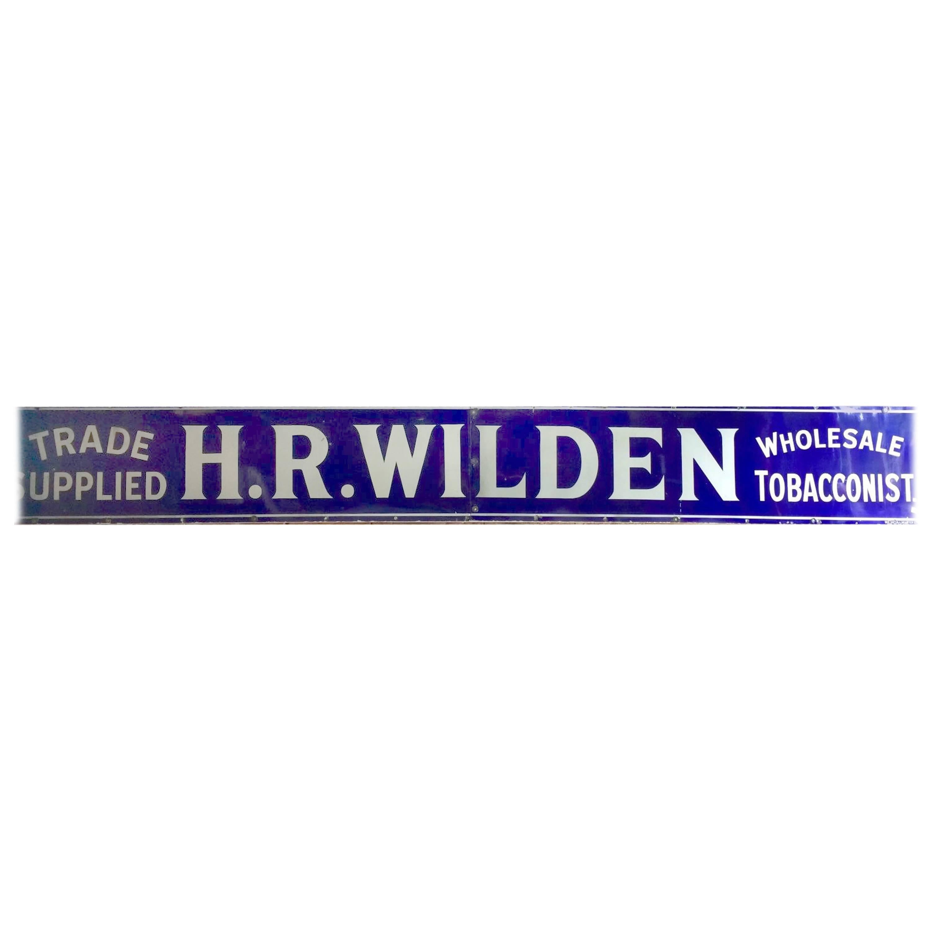 Massive Antique Shop Sign Haberdashery Enamel Tobacconist Signage Industrial