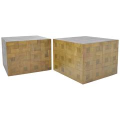Pair of Parquet Oak Side or Coffee Tables 3