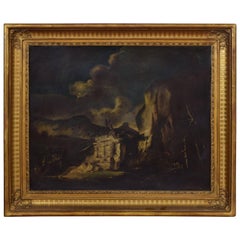 Continental Oil on Canvas, Cavaliers Among Ruins, 19th Century