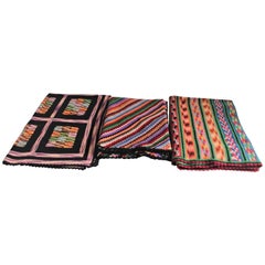 Set of Three Handwoven Crochet Throws