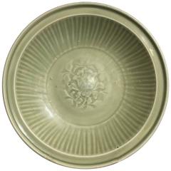 Chinese Ming Dynasty Longquan Celadon Peony Deep Dish, 14th-15th Century 2