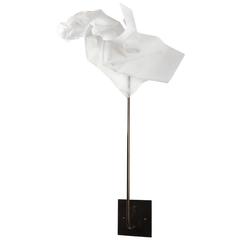 Paper Wall Sconce, Handmade in Brass, Plastic Film and Aluminium 3