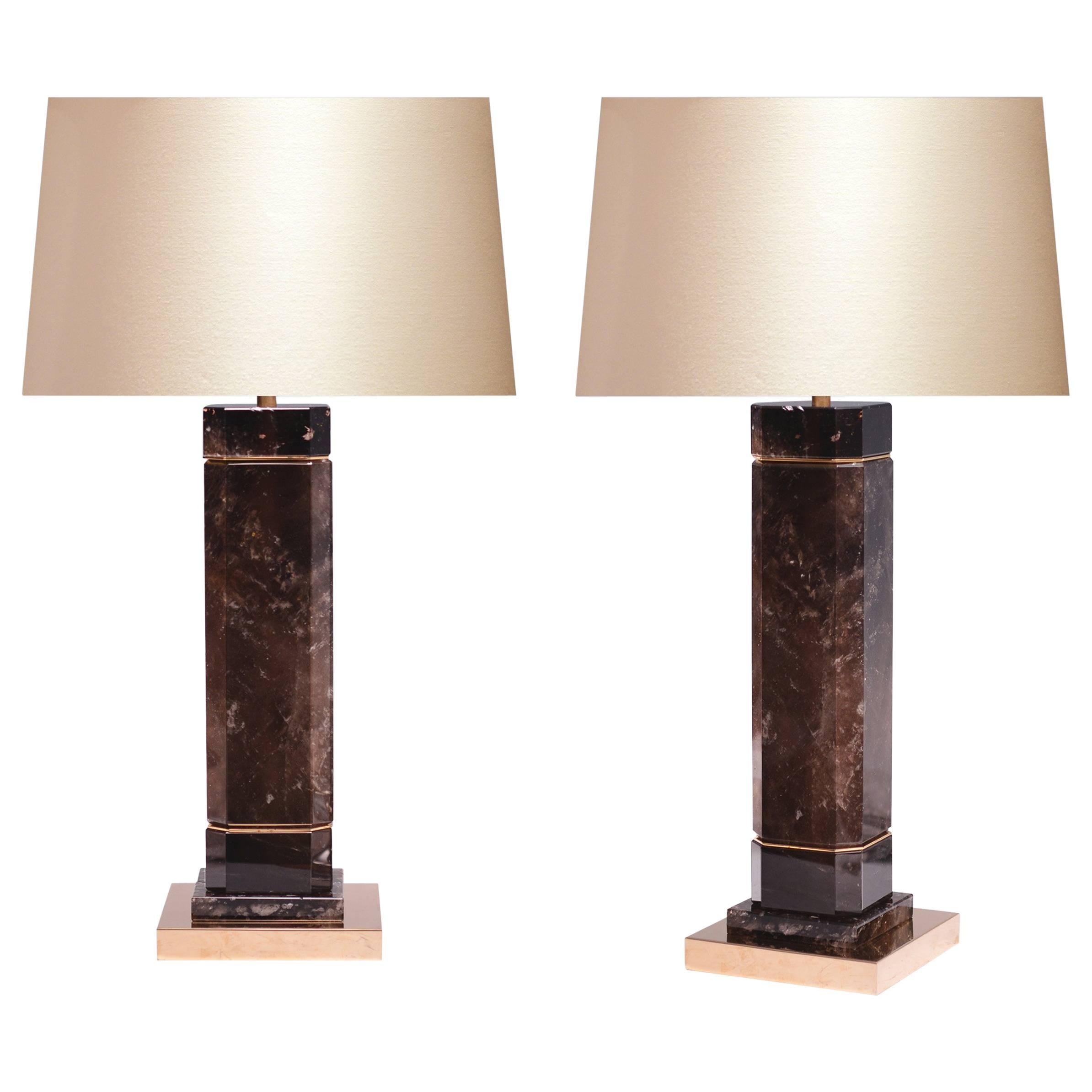 Octagonal column Rock Crystal Lamps By Phoenix 