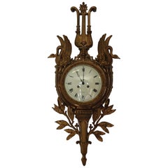 19th Century Empire Bronze Wall Clock Signed by Leroy