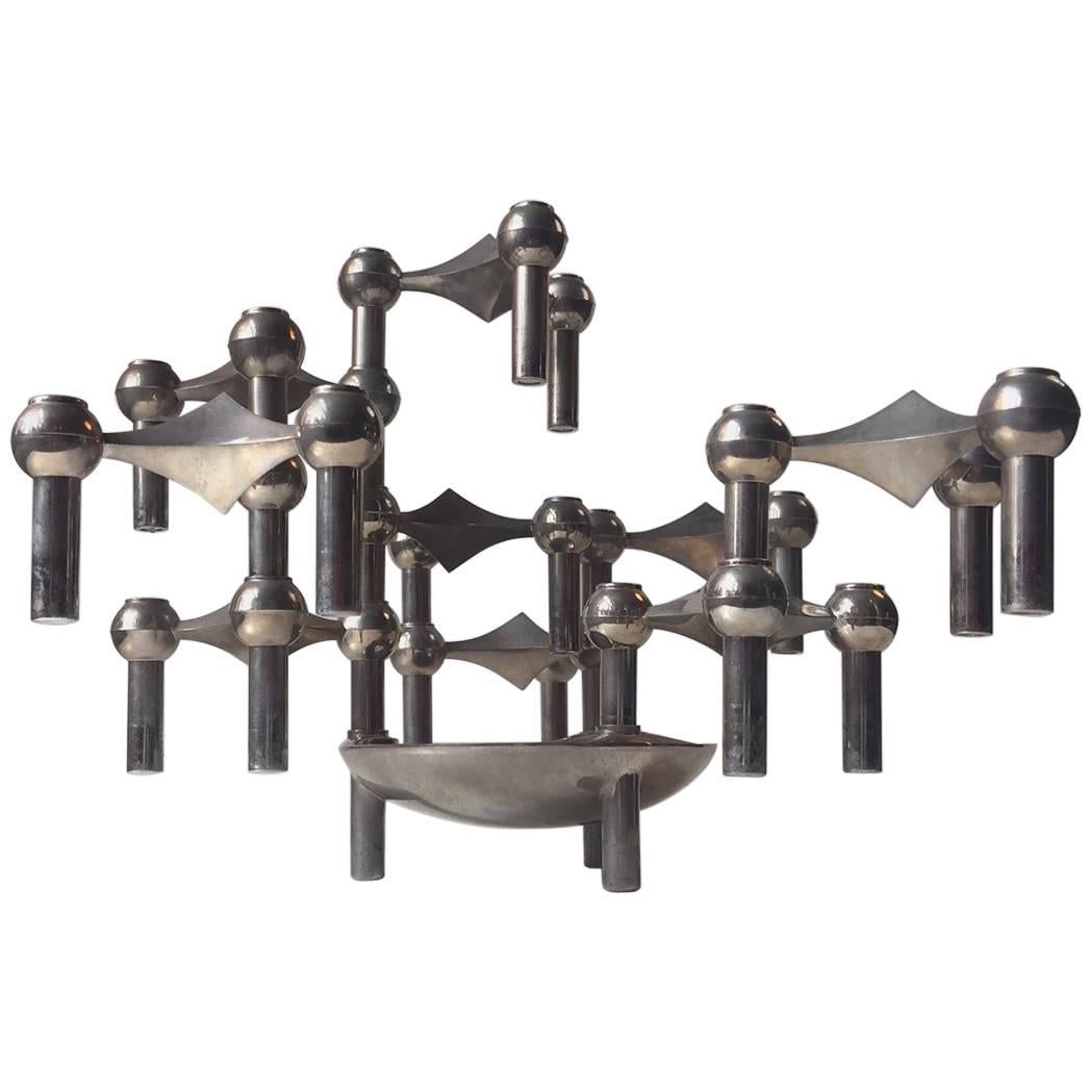 Modular 'Molecular' Candlestick Sculpture by Fritz Nagel and Caesar Stoffi