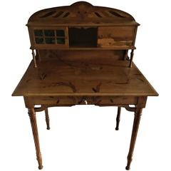 Art Nouveau Marquetry Secretary Desk Signed Bize, France