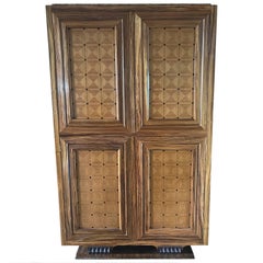 Lucien Rollin Massive Art Deco Style Marquetry Armoire by William Switzer