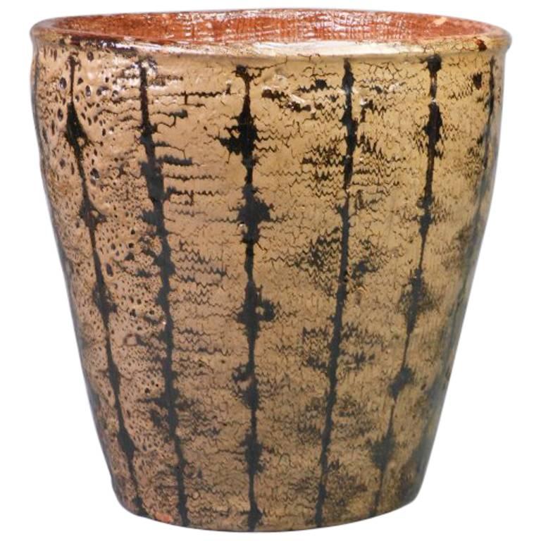 Large and Important Canadian Mid-Century Glazed Ceramic Pot For Sale