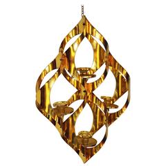 Vintage Mid-Century Brass Pendant Candelabra