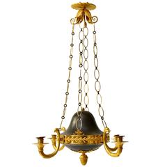 Rare Russian Gilt and Patinated Bronze Chandelier, Empire Period 4