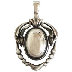 Georg Jensen Sterling Silver 2014 Annual Pendant with Silver Stone