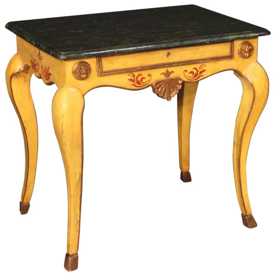 20th Century Italian Lacquered, Painted and Gilt Side Table