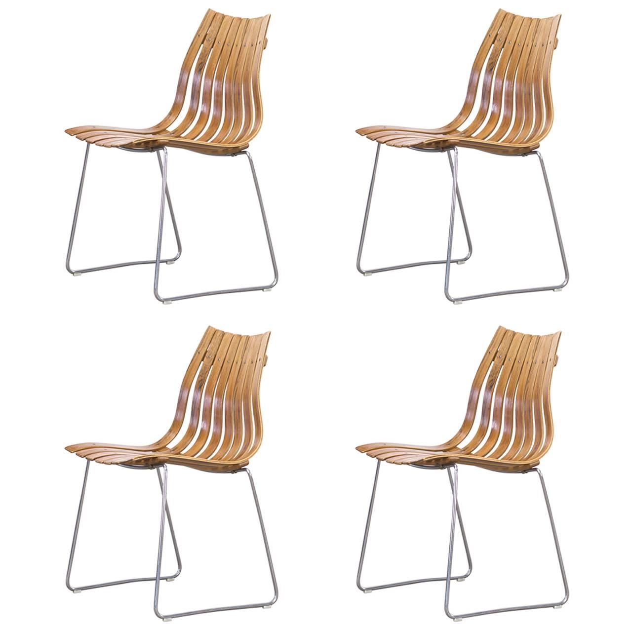 1950s Hans Brattrud ‘Scandia’ Chair Group of Four for Hove Möble For Sale