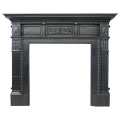 Antique Victorian Cast Iron Fireplace Mantle