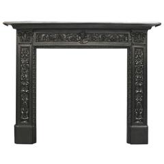 Ornate Antique Victorian Cast Iron Fireplace Surround 12