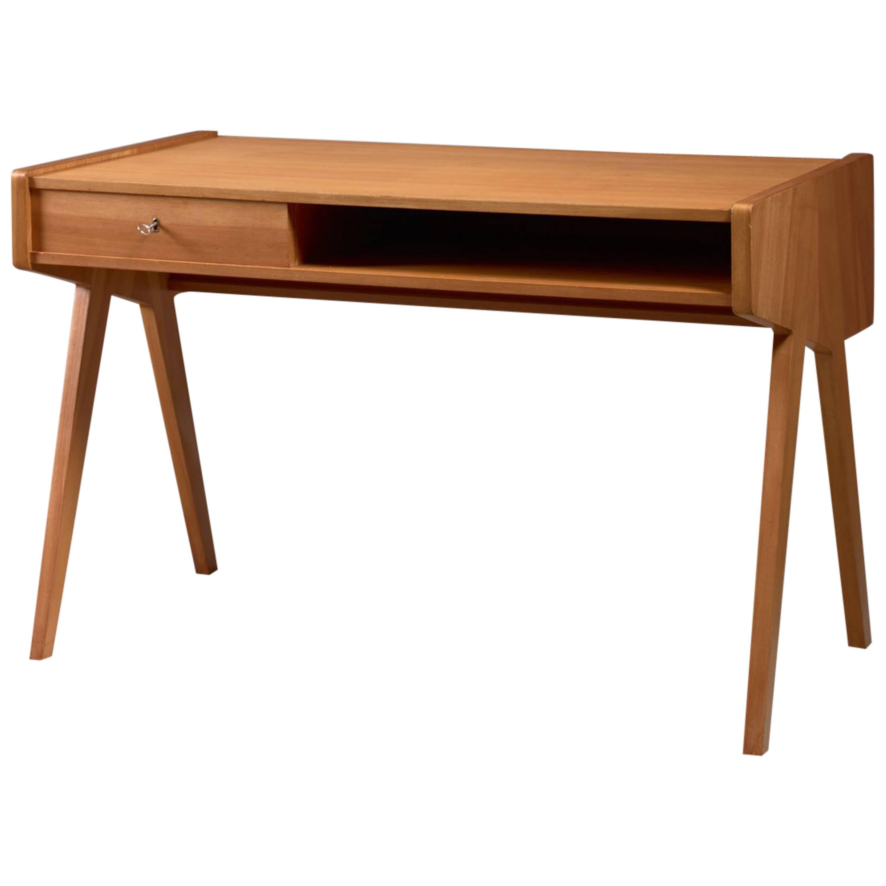Helmut Magg Small Wooden Writing Desk, Germany, 1950s For Sale
