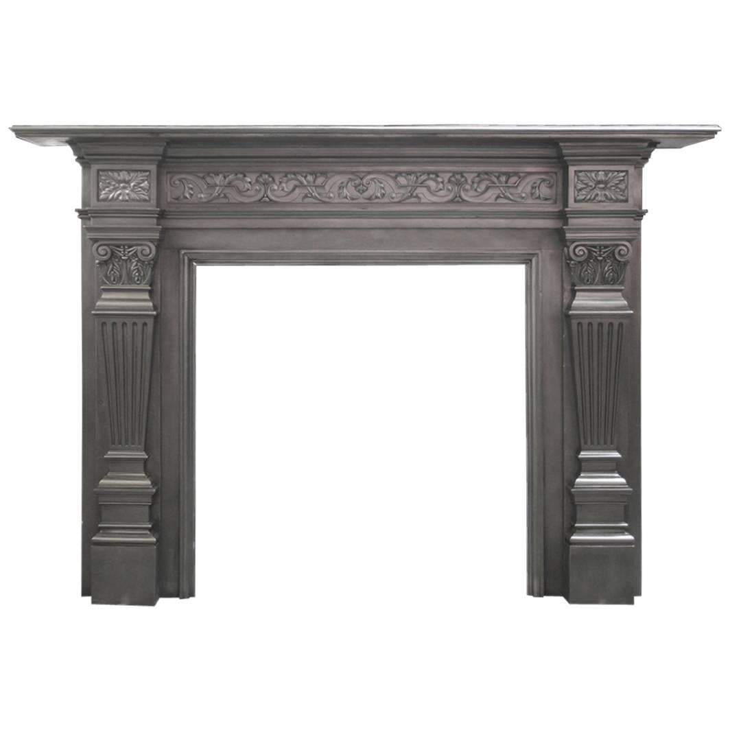 Antique Coalbrookdale Victorian Cast Iron Fireplace Surround