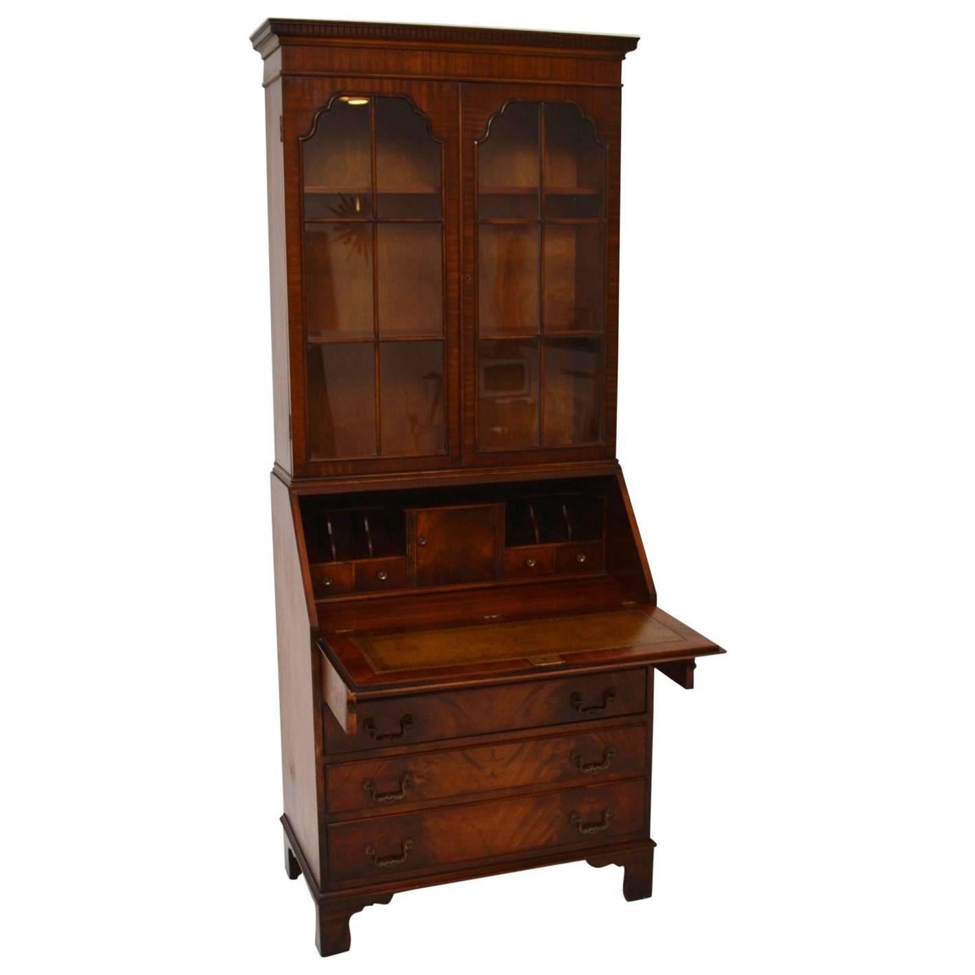 Antique Georgian Style Mahogany Bureau Bookcase