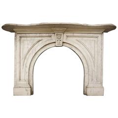 19th Century Mid-Victorian Arched Carrara Marble Fireplace Surround 8