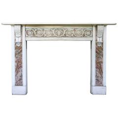 Large Antique 18th Century George III Statuary White Marble Fire Surround 4