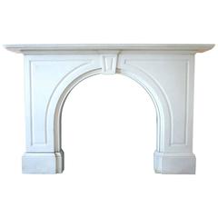Antique Victorian Statuary White Marble Fireplace