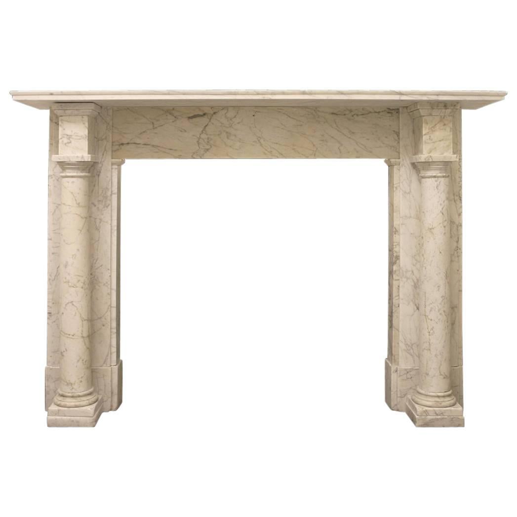 Antique Early Victorian Carrara Marble Fire Surround