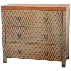 Geometric Design Three-Drawer Chest