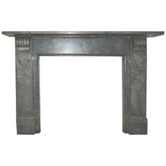 Large Antique Mid-Victorian Corbelled Grey Marble Chimneypiece 5