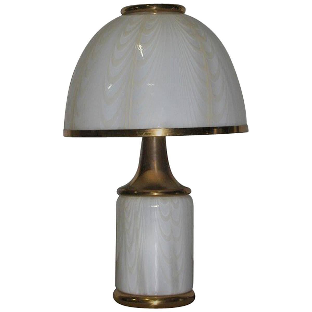Particular Table Lamp Brass and Glass, Murano, 1970s