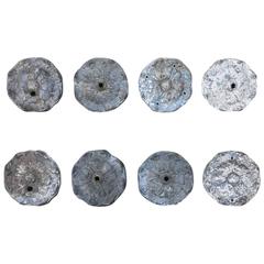 Antique Set of Eight 19th Century Cast Iron Rosettes