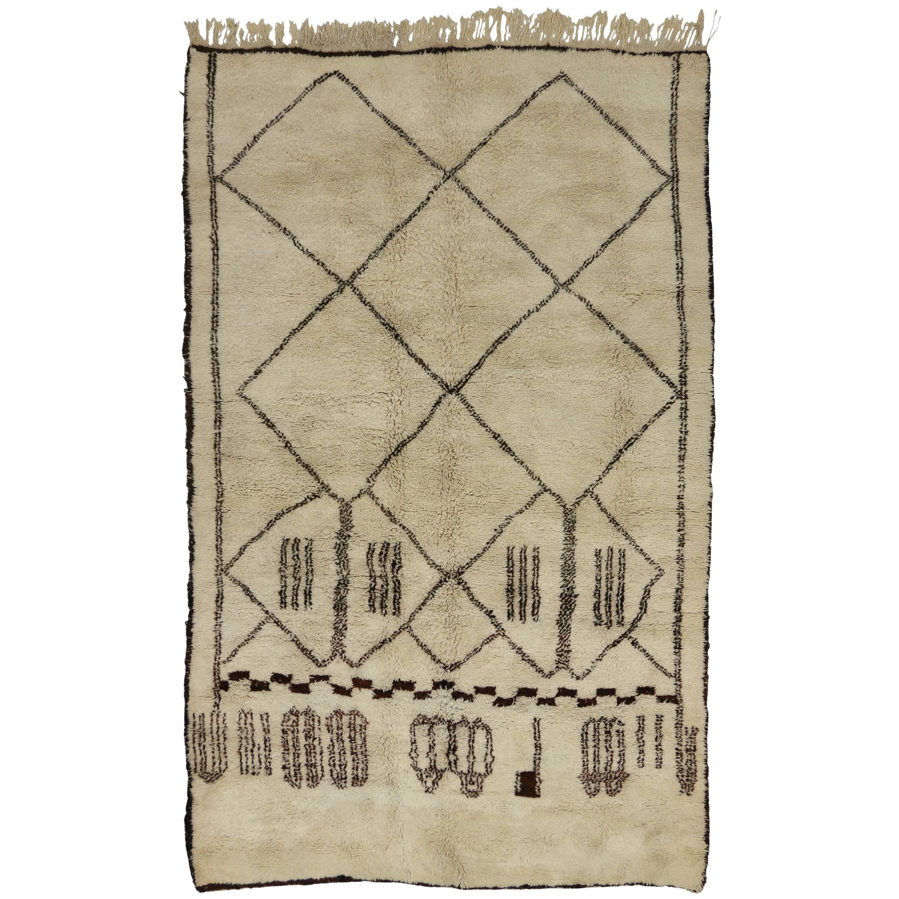 Contemporary Berber Moroccan Rug with Modern Style and Bauhaus Design