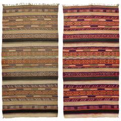 Reversible Vintage Moroccan Kilim Rug with Stripes and Modern Tribal Style 5