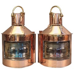 Vintage Pair of Copper Bow Lights