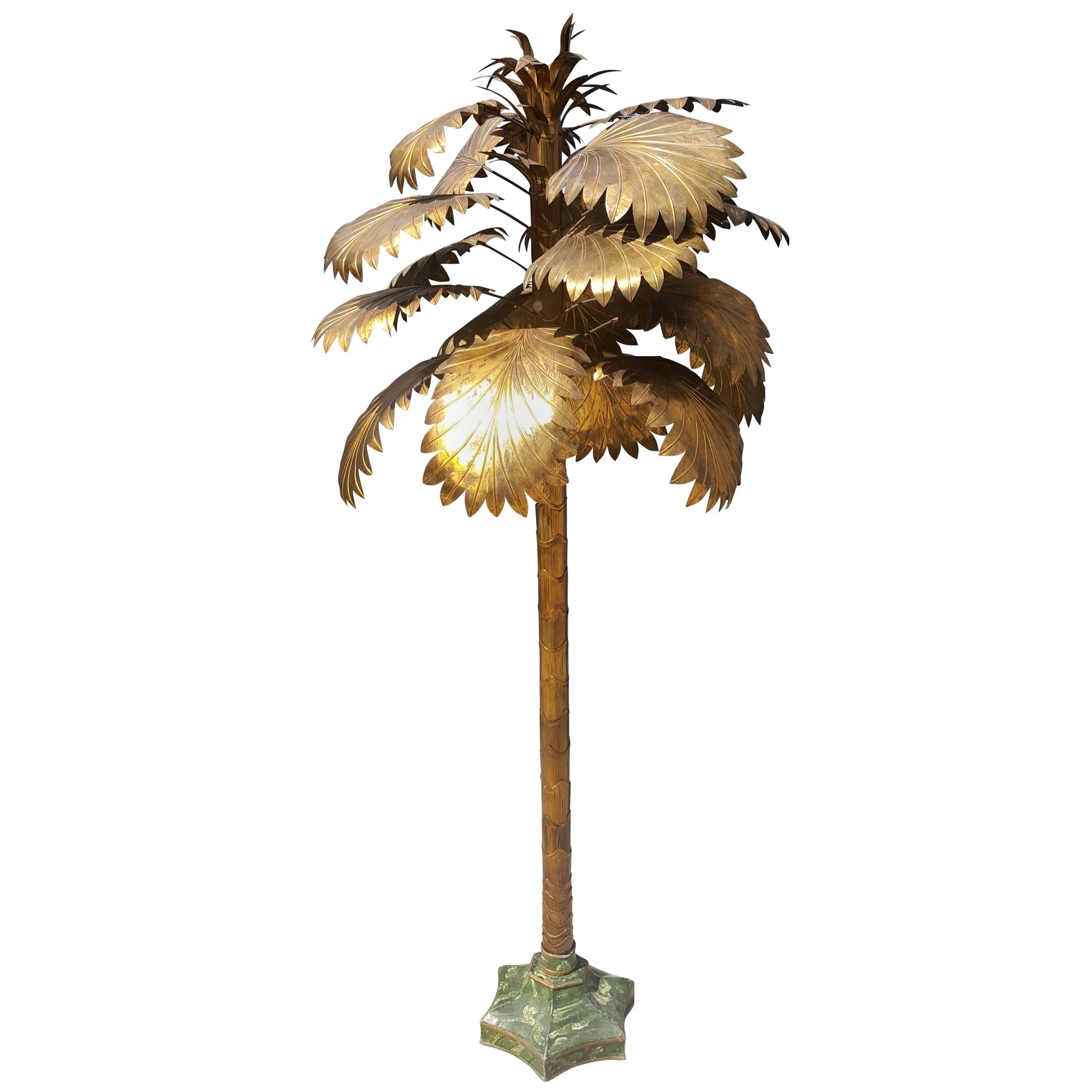 Gold Metal Decorative Palmtree, Mid Century