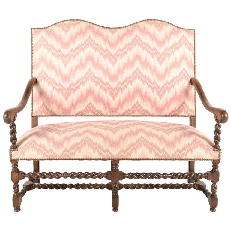 French High-Back Settee with Barley-Twist