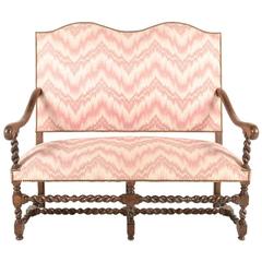 French High-Back Settee with Barley-Twist